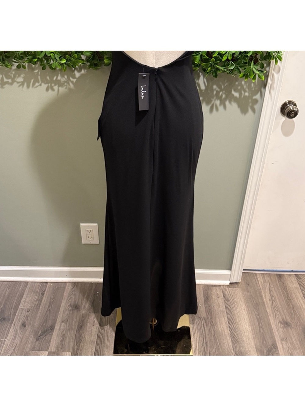 NWT- Keep It Interesting Black Asymmetrical Cutout Halter Dress - Picture 11 of 13